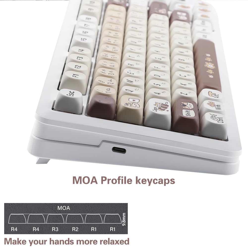 Японская тема кошек суши PBT кейкапы 5-сторонняя сублимация красителей для механических клавиатур AULA и MX Switch, набор из 134 клавиш - клавиатуры F75/F99/S98/K668/S-K80,