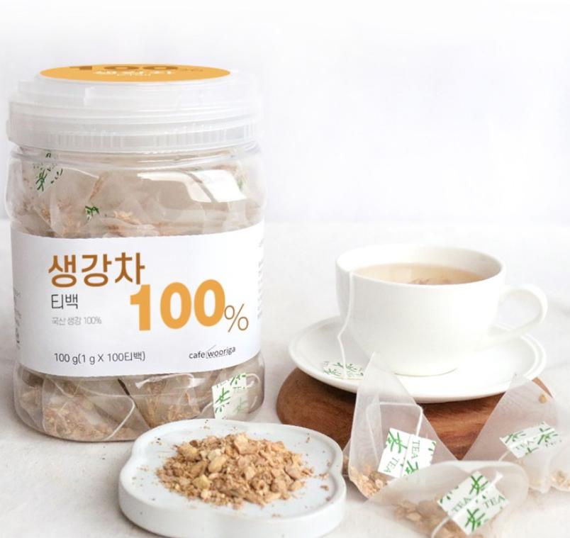 Премиальный корейский имбирный чай в пакетиках – 20 пакетиков, настоящий травяной оздоровительный напиток