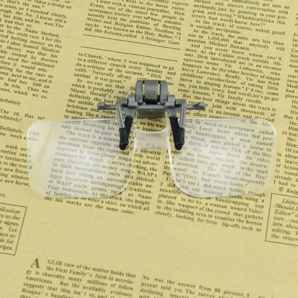 2X Magnification Clip-on Magnifying Glass Detachable Clip on Eyeglass Loupe Elderly Use