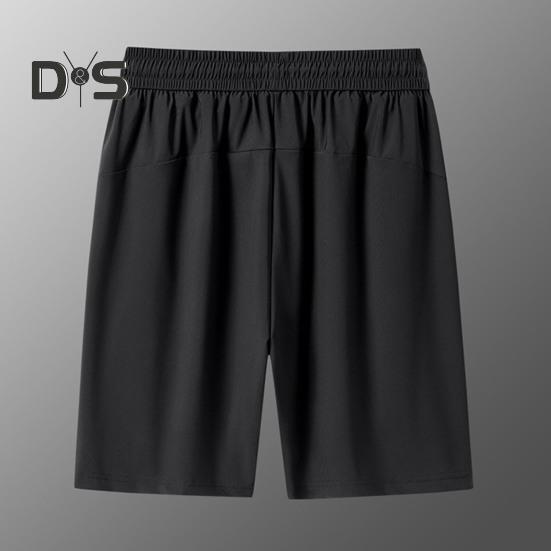 Мужские шорты с эластичным поясом, средней посадкой, дышащие шорты с карманами, быстросохнущие, тонкие шорты для отдыха из ледяного шелка