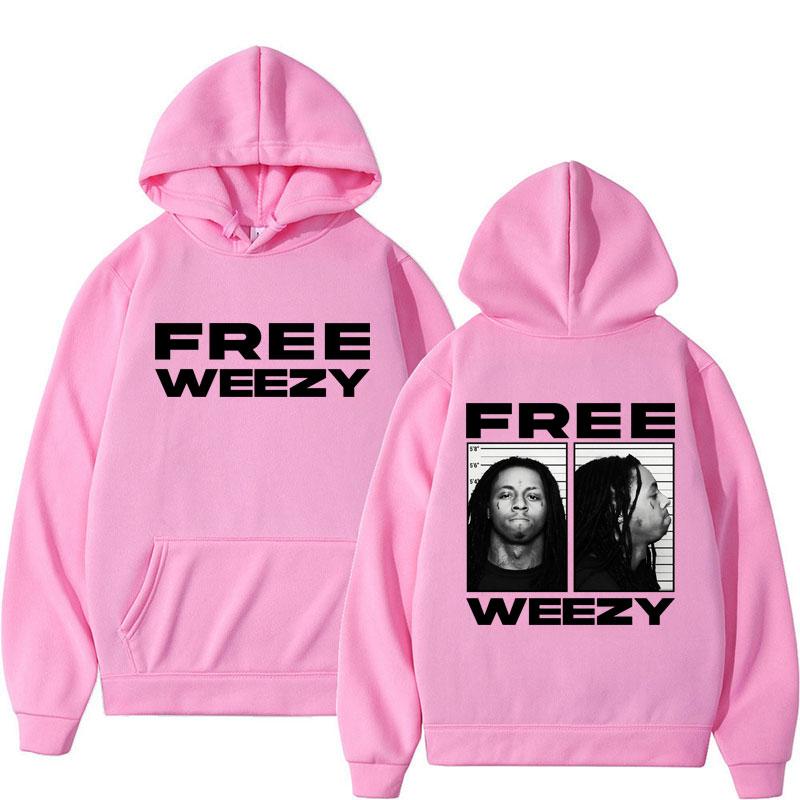 Худи с графикой рэпера Lil Wayne Free Weezy Хип-хоп Готическая одежда Мужская Женская Ретро Панк С длинным рукавом Оверсайз Пуловер