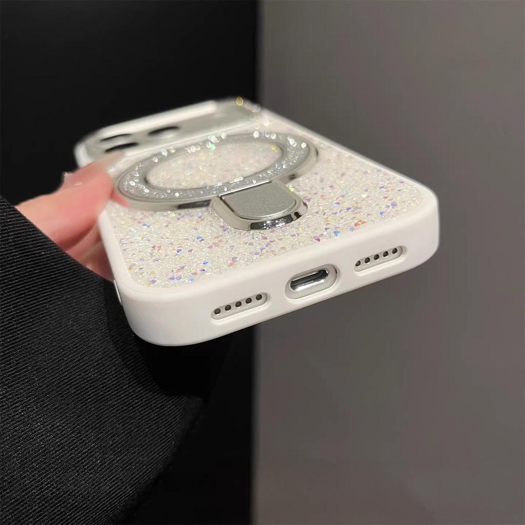 Чехол-блестяшка для iPhone 17 Pro Max с магнитной подставкой и защитой от падений 16X
