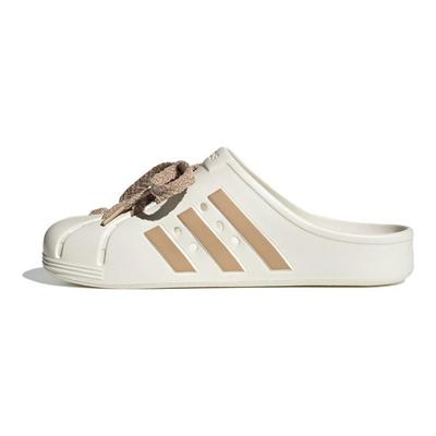 Клоги ADILETTE Композитная подошва Износостойкие Нескользящие Закрытый носок Тапочки Унисекс Белый Коричневый JQ2117