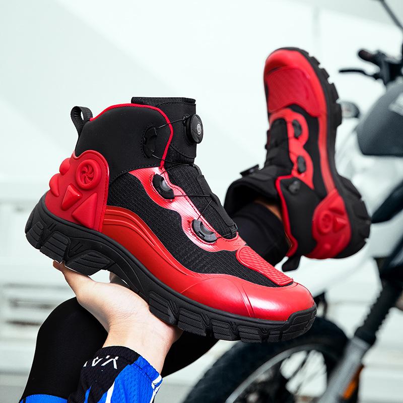 Motorcycle riding boots men's anti-drop motorcycle shoes four seasons off-road racing short boots motorcycle travel wear-resistant riding