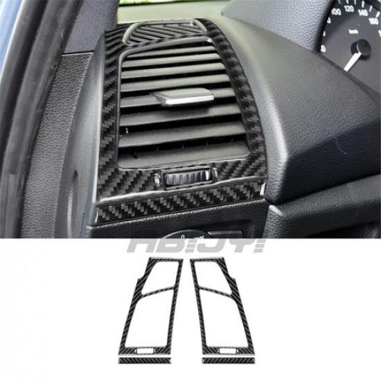 6Pcs Carbon Fiber Interior Air Vent Kit Cover Trim For BMW 1 Series E82 E88