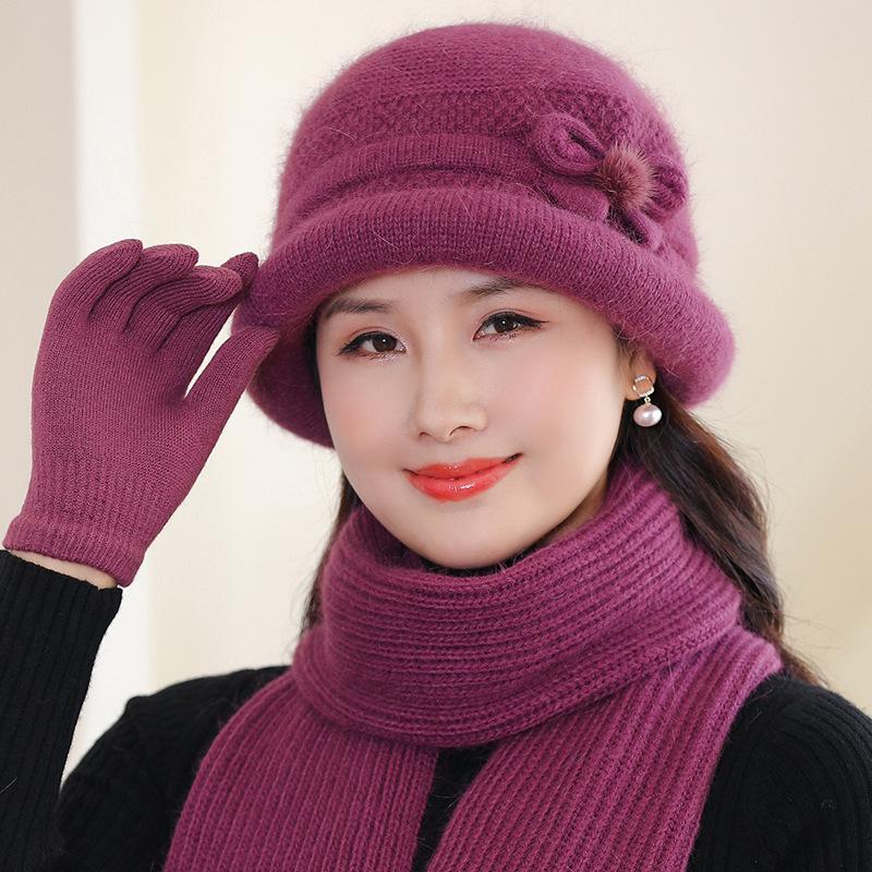 Зимняя шапка с подкладкой для женщин - защита ушей, толстая и теплая вязаная шапка с козырьком, идеально подходит для пожилых людей