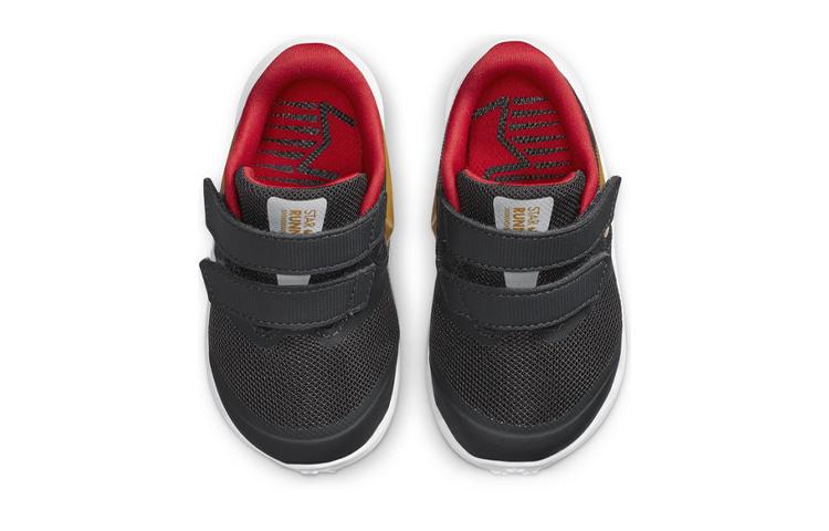 Nike Star Runner 2 Износостойкие Низкие Детские Кроссовки Черно-Золотисто-Красные Для Младенцев и Малышей AT1803-010