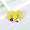 Cartoon Art Pencil Brooches Creative Heart Shape Enamel Pins Gifts for Artist Friends Metal Custom Jewelry Backpack Denim Badges