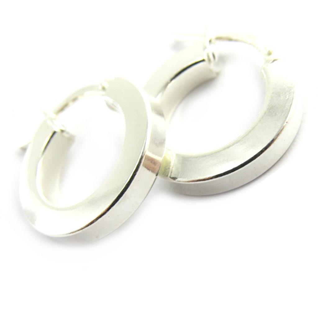 Les Trésors De Lily [M9488] - Silver Hoop Earrings 'Choréographie' (rhodium-plated) - 16x2 Mm