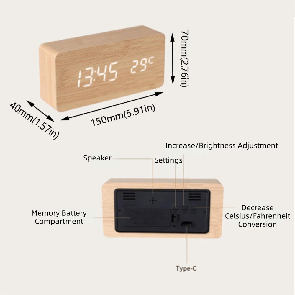 Reminder LED Digital Clock Large Display Table Clock Electronic Alarm Clock Temperature Display
