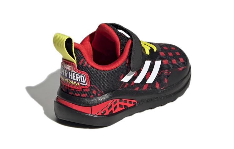 MARVEL x Adidas Adventures Fortarun Устойчивые к истиранию Низкие Спортивные Повседневные Кроссовки Черный Красный Для Младенцев и Малышей H68114