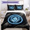 Manchester City Pattern Printed 3PCS Bedding Set Soft Skin-Friendly Washable Duvet Cover & Pillowcases Set All Season Bedroom