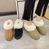 Fashionable Round Toe Low-top New Casual Warm Short Boots Comfortable Winter Flat-soled Anti-ski Ankle Boots Chaussure Femme