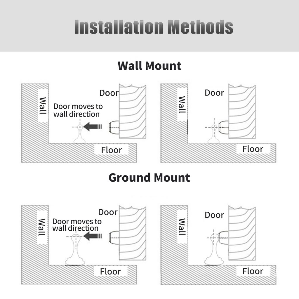Магнитный дверной стопор Напольное крепление Сверление и самоклеящийся дверной стопор для защиты стен Защитная пленка для стен