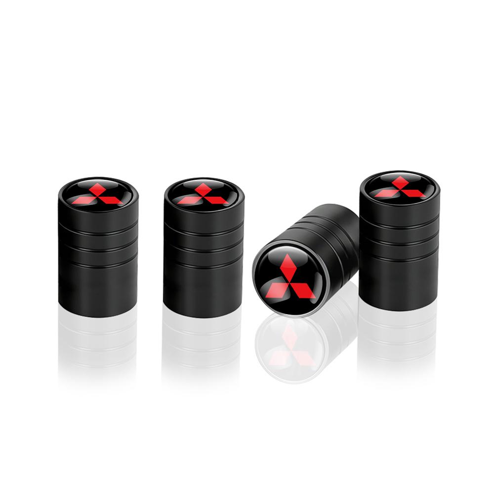 4Pcs 3D Metal Car Wheel Tire Valve Stem Cap Accessories For Mitsubishi 9 Ralliart EX ASX L200 Colt Outlander Pajero Lancer Cross