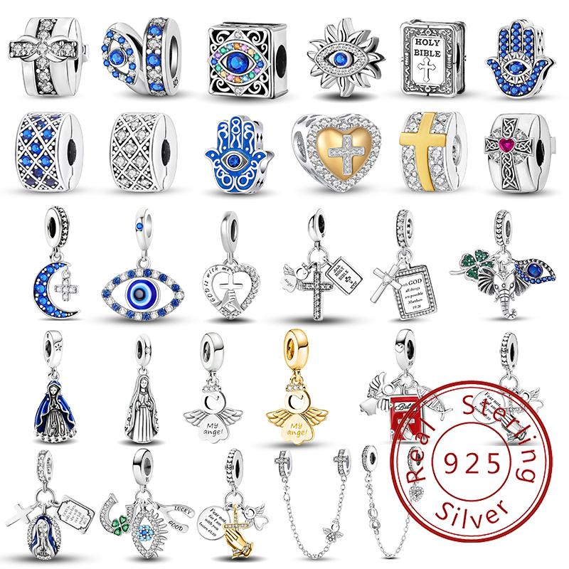 Медь Крест Ангел Глаз Дьявола Серия Шармы Бусины Подходят для Изготовления Браслетов-Браслетов Сделай Сам Подарок Высококачественной Ювелирии