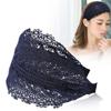 Women's Decorative Pattern Lace Wide Hair Band Girl's Fashion Stretchy Wide Lace Headband Turban Headwrap Bandanas