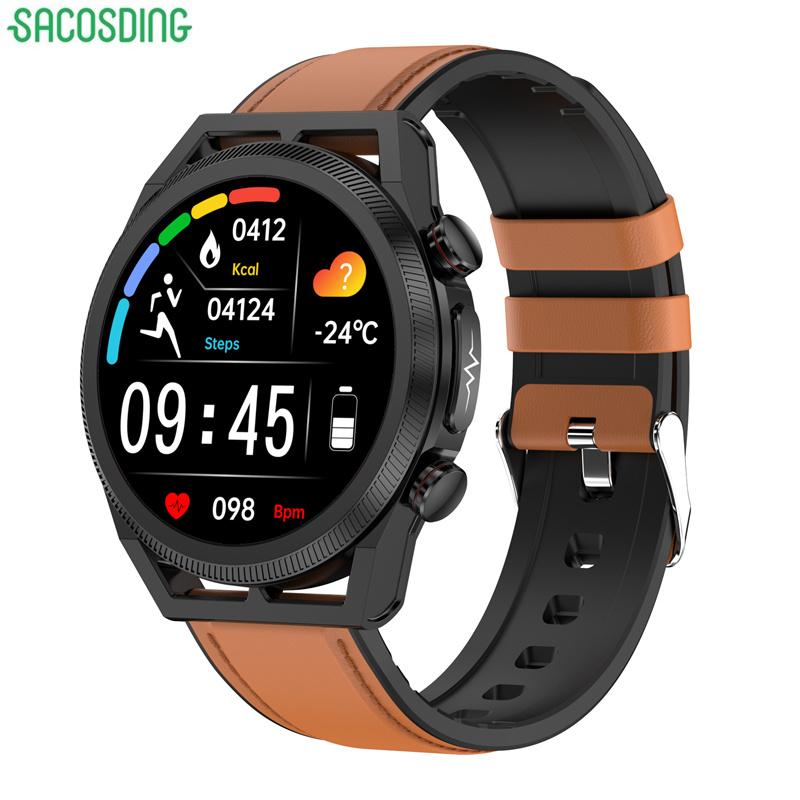 SACOSDING кровяное давление умные часы мужские ЭКГ + ППГ + ВСР Bluetooth вызов кислорода в крови монитор артериального давления женские спортивные умные часы