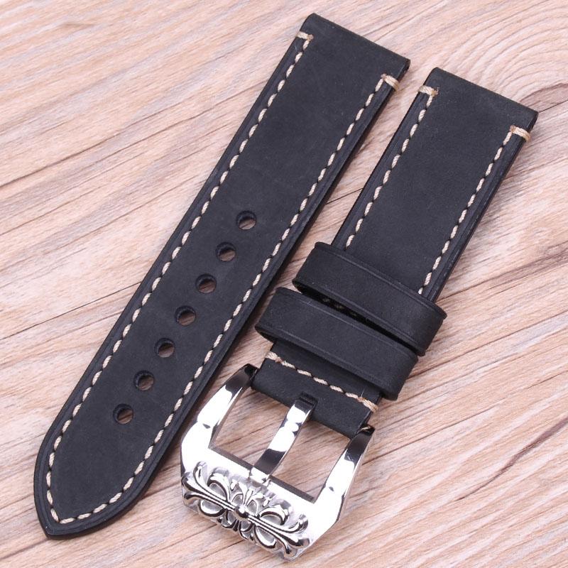 Genuine Leather Watch Band Strap 20mm 22mm 24mm Handmade Watchband 4 Colors Women Men's Thick Bracelet Belt Watches Accessories
