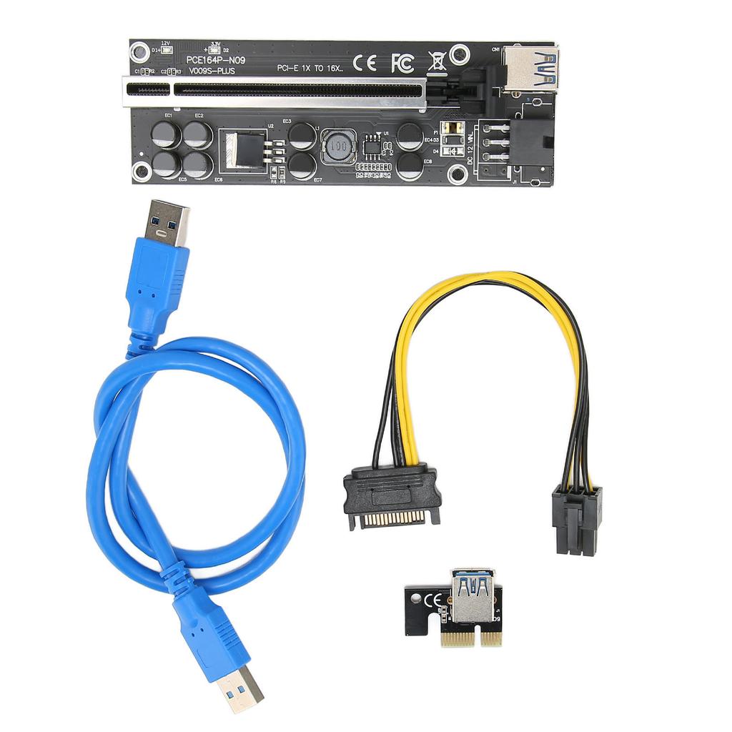 PCIE Riser Stable 8 FP Capacitors Gold Plated USB3.0 Interface Adapter Card for Win 7 for Win 8 for Win10 for Win XP
