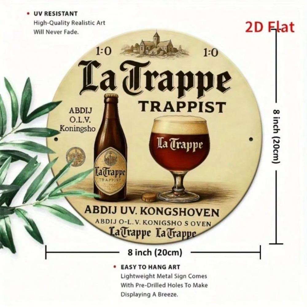 Винтажная металлическая вывеска Trappist Beer Круглая железная настенная живопись