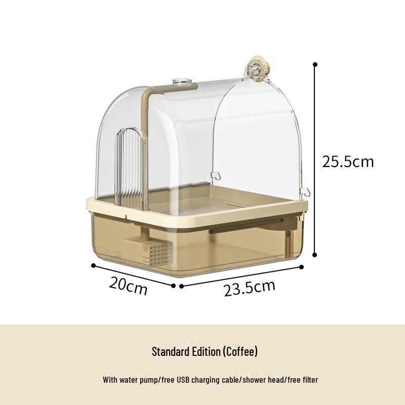 Ванночка для птиц - Черный Феникс Пион Клетка для птиц с внешней купалкой для попугаев