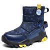 New winter styles of children's snow boots: fleece-lined, thickened, and warm cotton shoes for boys and girls, available in medium and large sizes,