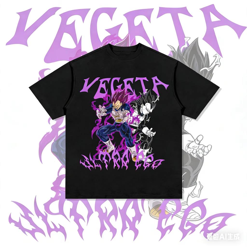 2026 New Hot Summer 2026 Dragon Ball Oversized T-shirt High Quality 100_ Cotton Ultra Ego Vegeta Print Unisex Retro Gym T-shirt
