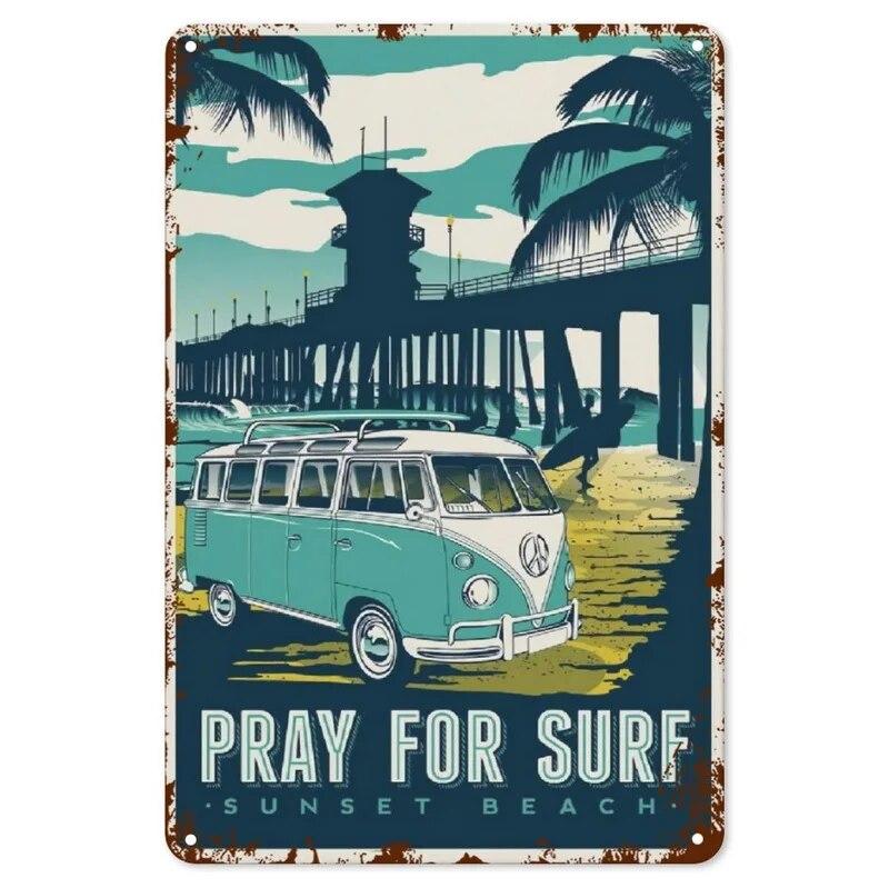 Винтажный пейзаж Гавайи Голландия Санторини Вениция Рим металлические жестяные вывески плакаты тарелка Настенный декор для баров мужская пещера кафе клубы