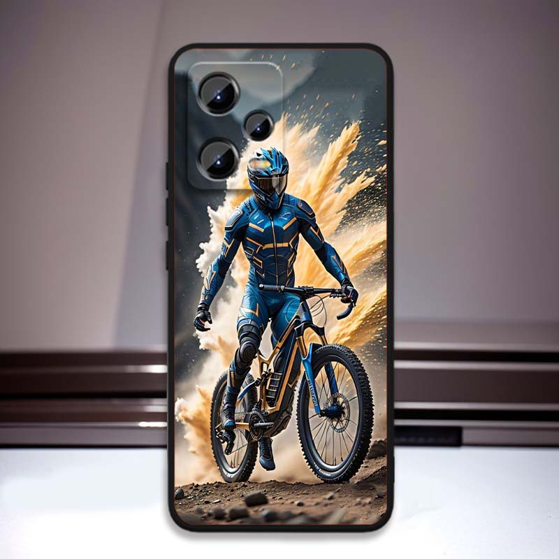 Креативный чехол для телефона с мотоциклистом, крутой, для Xiaomi Redmi Note 15 14 13 12 12S 11E 11 11S Pro Plus 4G 5G, черный, мягкий ТПУ