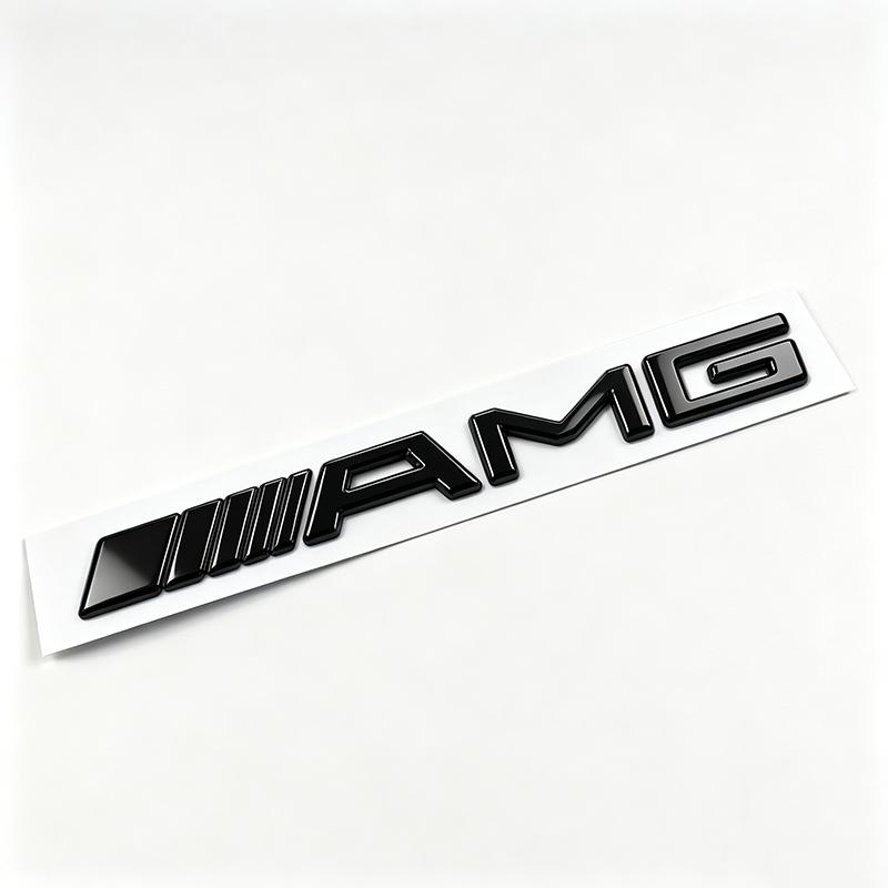 3D Metal AMG Emblem Car Rear Trunk Badge Decal Sticker Tire Valve For Mercedes Benz AMG E S C A B Class W204 W205 W203 W211 W212 CA1