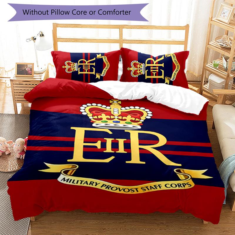 British Royal Artillery 3pcs Bedding Set Duvet Cover Closure Includes 1 Duvet Cover & 2 Pillowcases for All Seasons Bedroom Home Dorm Decor