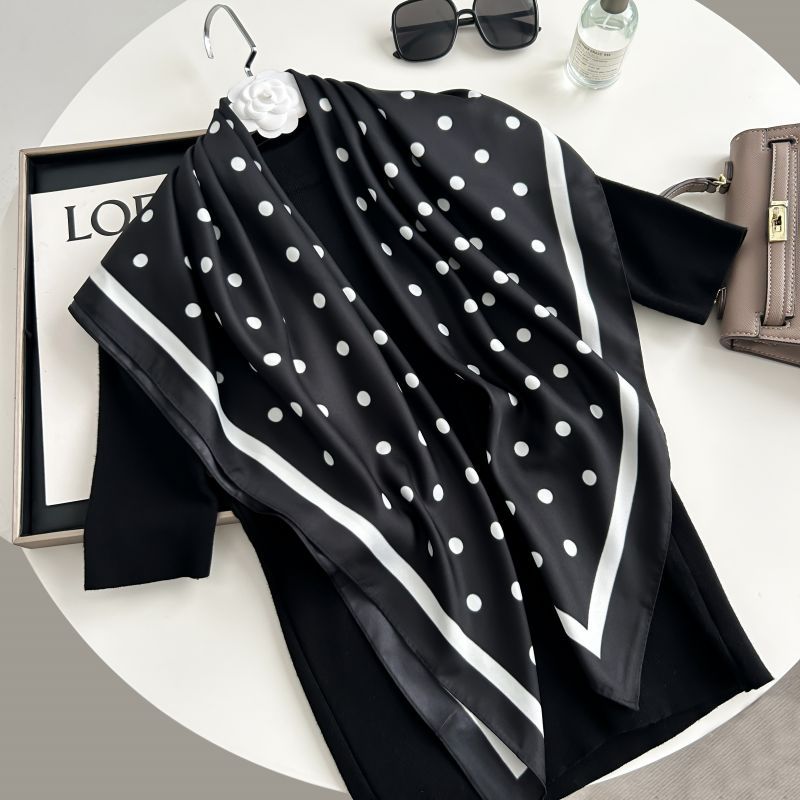 Печатный буквенный высококачественный искусственный шелк женский твил шелковый декоративный женский шелковый шарф