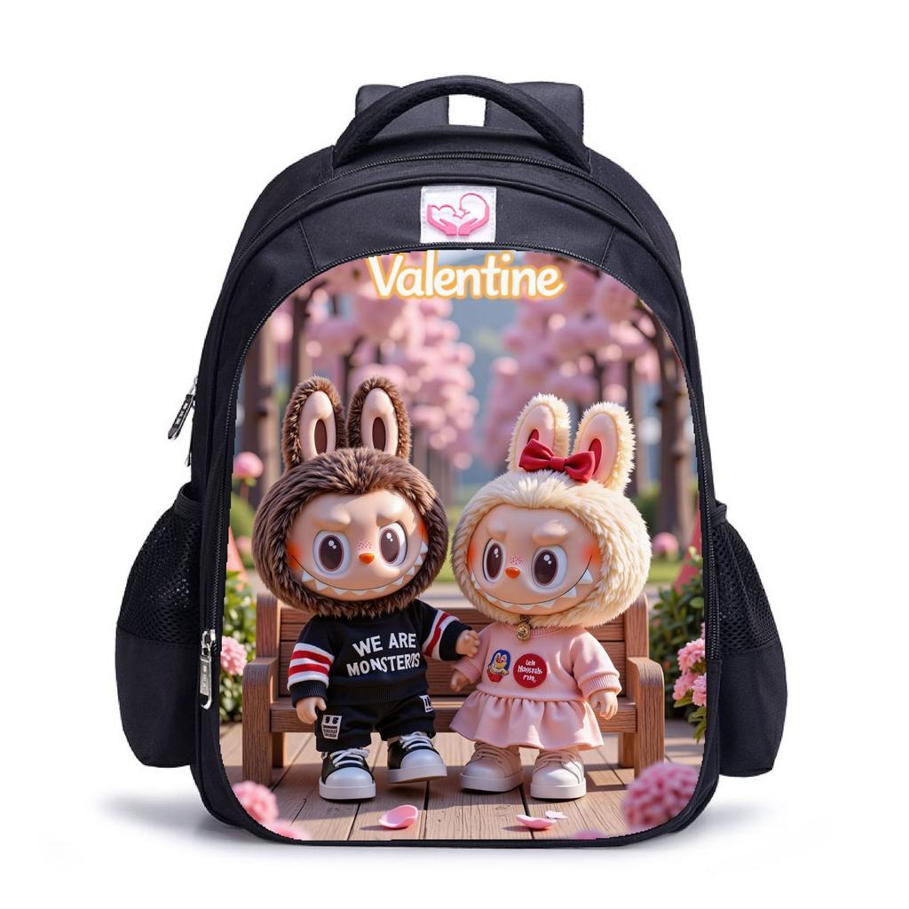 Трендовый детский рюкзак Labubu для детского сада, школьный рюкзак, черный мужской и женский рюкзак, мультяшный студенческий рюкзак 5529