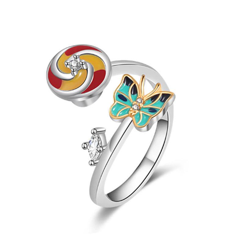 Rotatable Butterfly Open Ring For Women Adjustable Index Finger Ring Unique Personalized Fashion Jewelry Gift