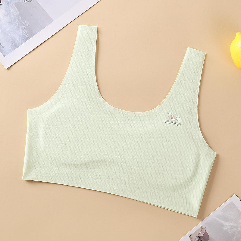 Girls' Traceless Underwear Stage 1 Girls' Development Stage Primary School Students Tank Top Comfortable and Breathable Bra Adolescent Bra