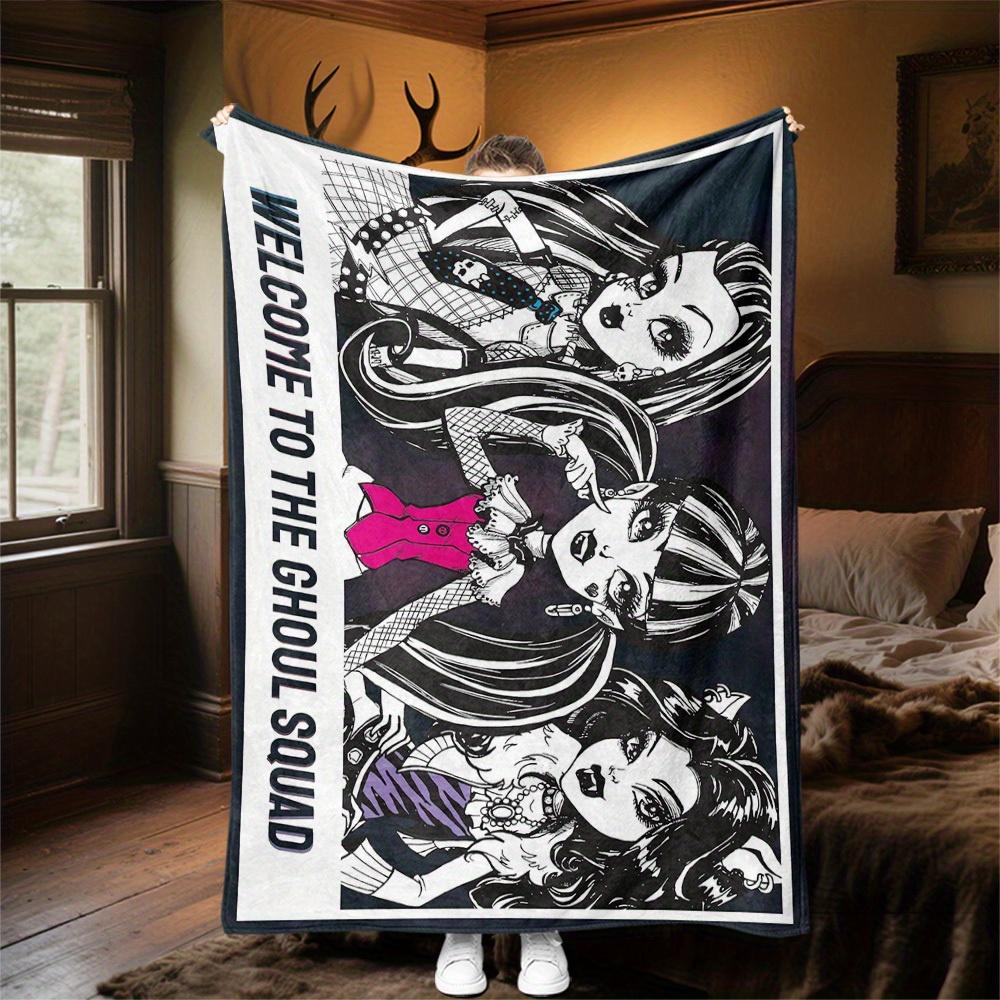 1 шт. Фланелевое одеяло Monster High Ghoul Squad, Мягкое, теплое, для всех сезонов, Легкий плед для кемпинга, путешествий, кровати, Подарок на Рождество, -29