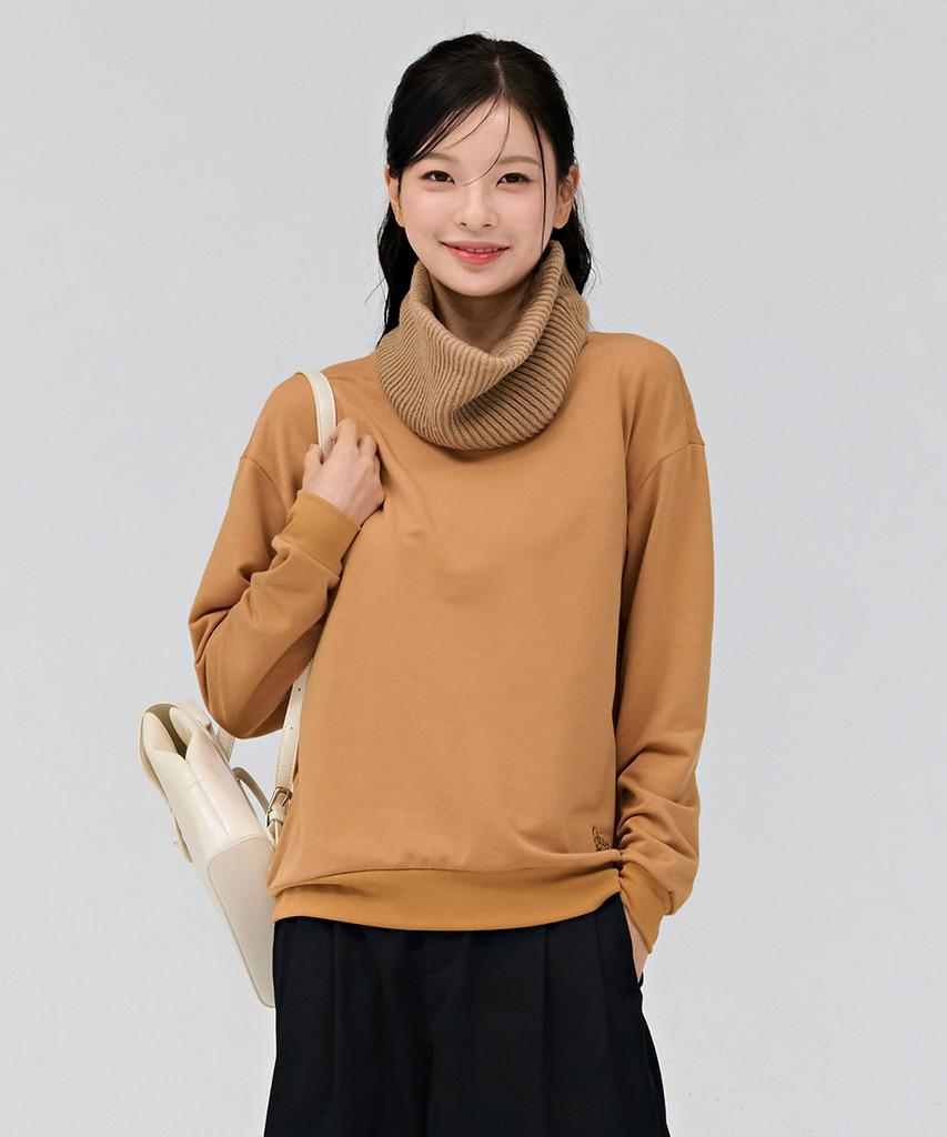 CHASECULT Women'S Loose Fit Daily Fleece-Lined Sweatshirt - Camel