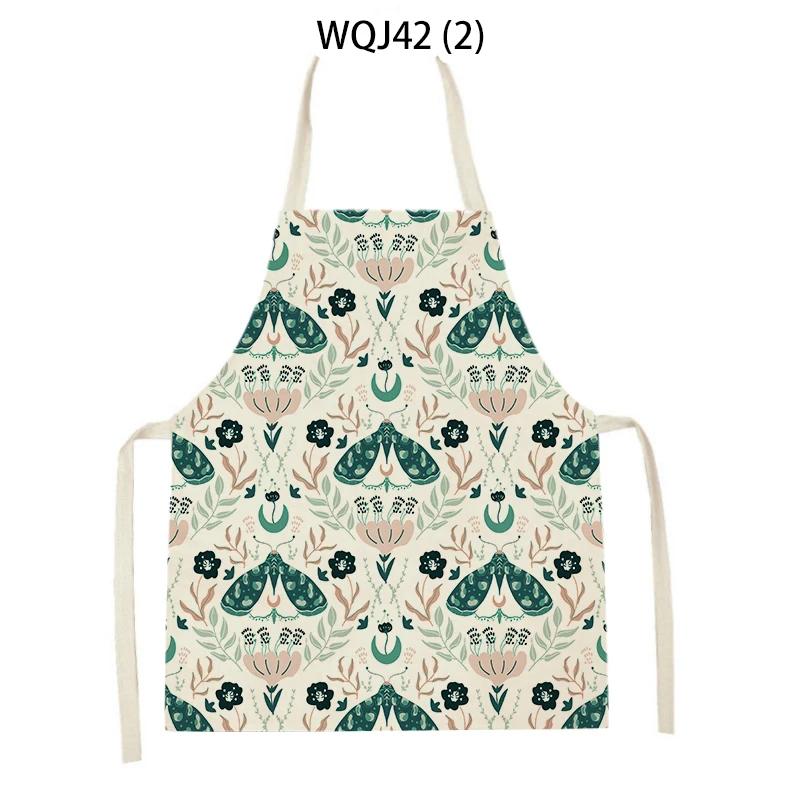 Animal Dog Bear Deer Pattern Kitchen Aprons for Adult Kids Linen Bib Home Cleaning Apron Butterfly Pattern Cooking Baking Aprons