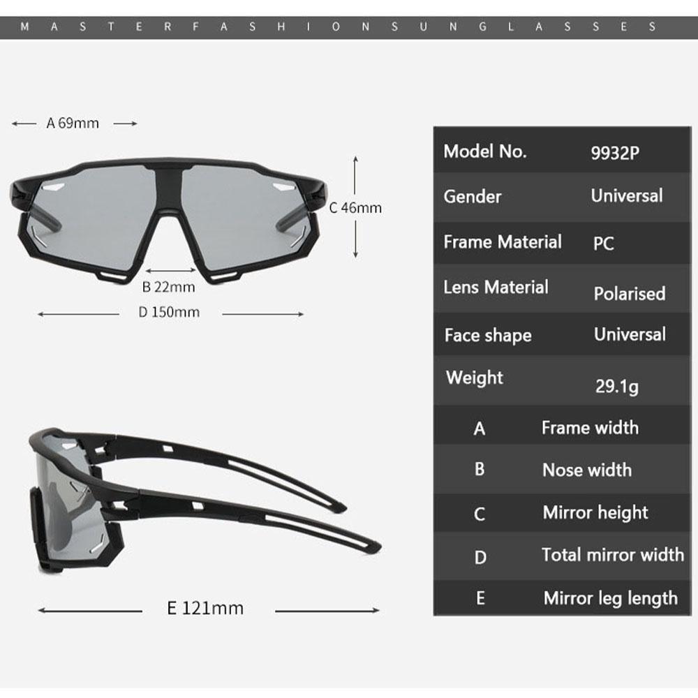 Спортивные очки UV400 Солнцезащитные очки для велоспорта Мужские и женские очки для велоспорта Горные велосипедные очки для шоссейного велоспорта Очки для езды с изменением цвета