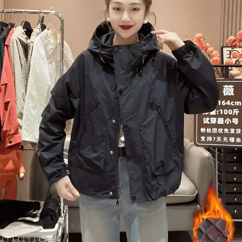 Womens Warm Padded Hooded Jacket Loose Fit Cotton Filled Outerwear Winter Casual Wear