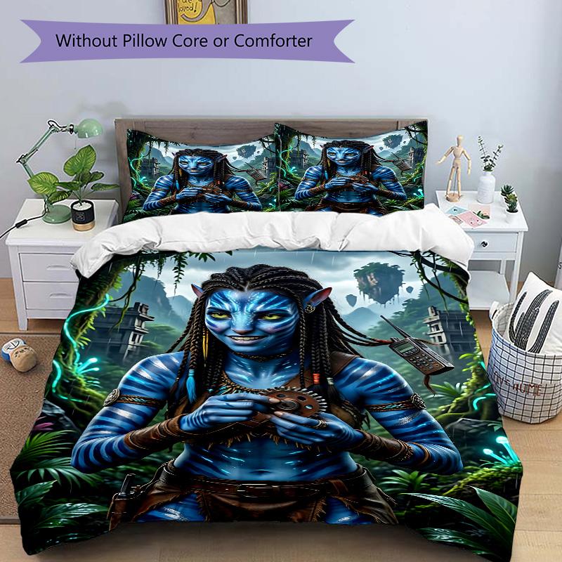 Avatar World Adventure Print 3Pcs Bedding Setduvet Cover With 2 Bedropillowcase Home Birthday Gift