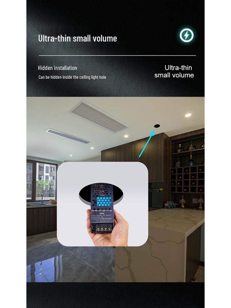 Черный блок питания LED King Kong Трансформатор 220В в 12В/24В/48В, 60Вт-400Вт