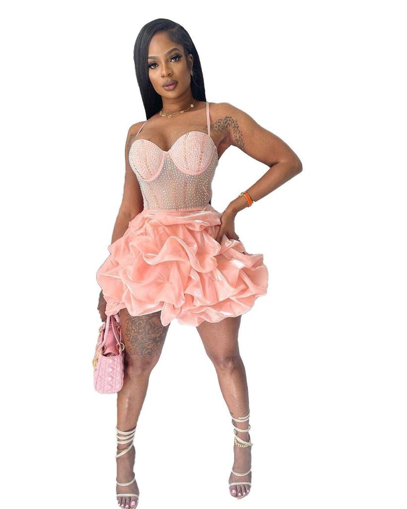 K2820 Сексуальное облегающее платье-пачка с ромбами и эластичной отделкой