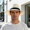 Foldable Summer Sun Men Paper Straw Hat, Breathable Wide Brim UV Protection Beach Hat for Outdoor Vacation Travel