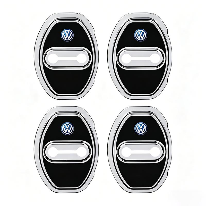 4Pcs Silicone Car Door Lock Cover Shock Absorber Accessories For VW GTI Polo Golf Passat Tiguan Arteon Touareg CC Taigo Hub Cap