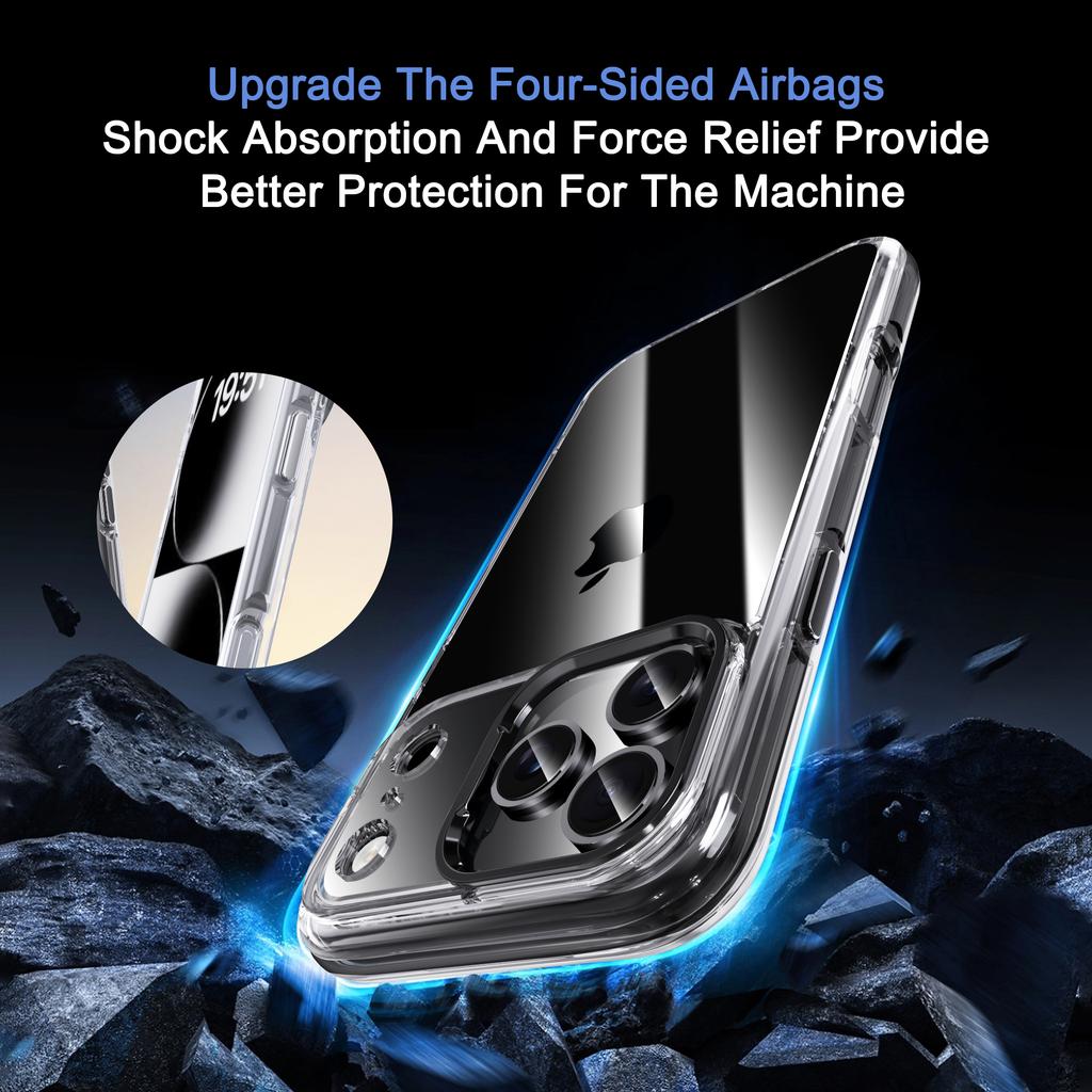 For iPhone 15 Pro Max Case Reinforced Corner Design TPU + PC Shockproof Phone Cover
