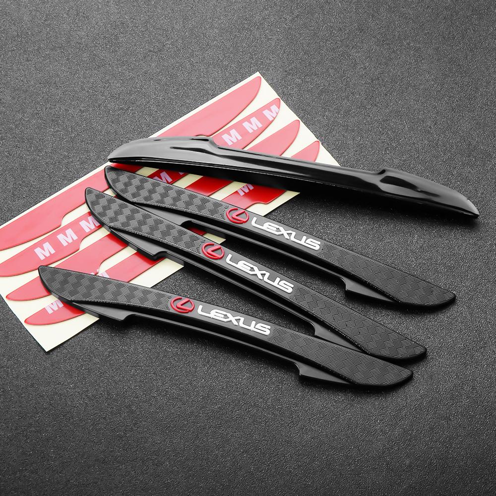 AEU3 4Pcs Silicone Car Styling Door Rearview Mirror Anti-collision Strip Sticker For Lexus IS200 ES300h RX350 IS300h IS250 RX450 NX