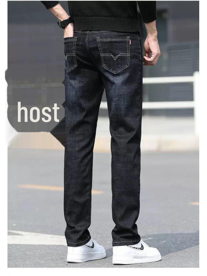 Мужские универсальные джинсы свободного кроя из эластичного денима — тренд весны/лета, большой размер, прямые рабочие брюки
