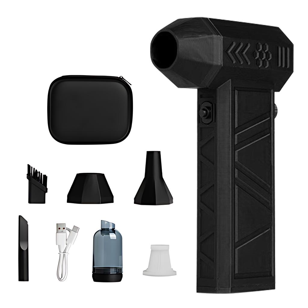 Electric Air Duster 140000RPM Brushless Motor Max.250g Blowing Force Stepless Wind Speed Adjustable